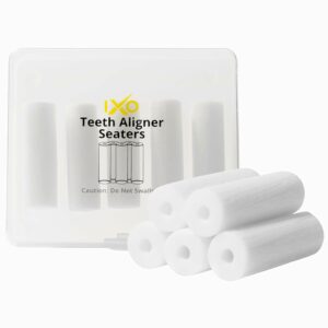 XO Aligner Chewies in Reusable Case - Chewies for Invisalign Aligners for Optimal Fit - Invisalign Accessories for Teeth Alignment Trays, Retainers, and Aligners - 5 Pack - Unscented