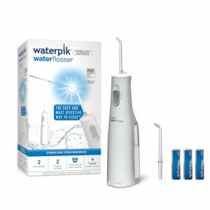 Waterpik Cordless Water Flosser, Battery Operated & Portable for Travel & Home, ADA Accepted Cordless Express, White WF-02, Packaging May Vary